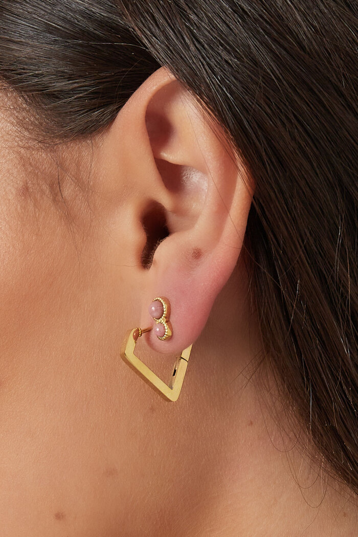 Diamond shape earrings large - gold Picture3