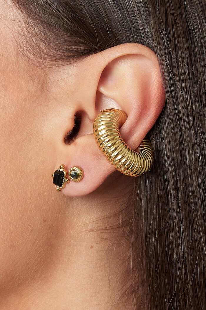 bijou d'oreille avec stries - argent Image3