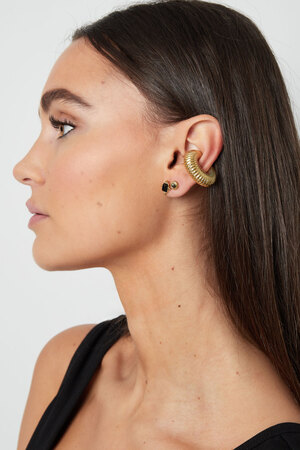 ear cuff met ribbels - goud h5 Afbeelding4