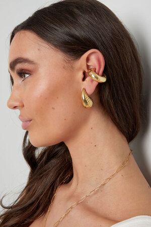 Ear cuff gestructureerd patroon - goud h5 Afbeelding2