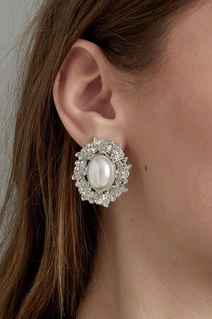 Vintage pearl earring - silver h5 Picture3