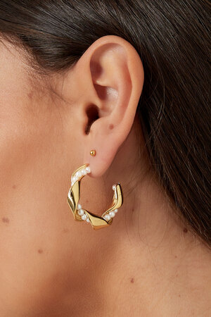 Twisted pearl earrings - gold h5 Picture3