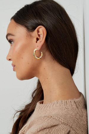 Boucles d'oreilles perles torsadées - doré h5 Image4