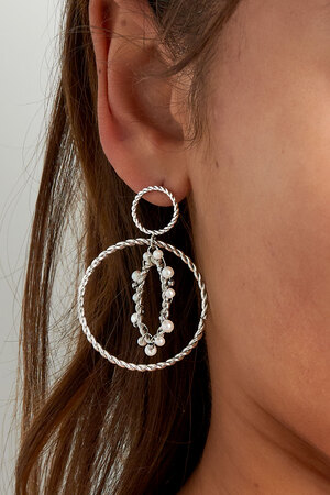 Boucles d'oreilles avec pendentifs ronds - doré h5 Image3