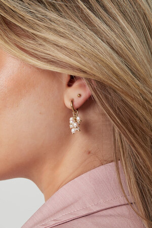 Boucle d'oreille avec fuseau de perles - doré h5 Image3