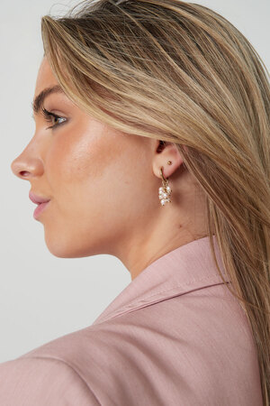 Boucle d'oreille avec fuseau de perles - doré h5 Image4