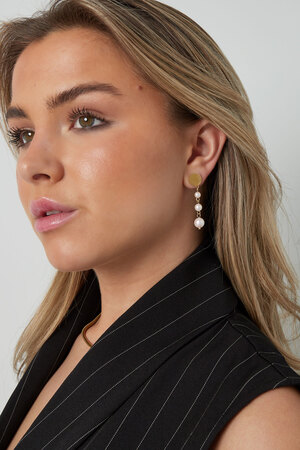 Boucles d'oreilles pendantes avec perles - argent h5 Image2