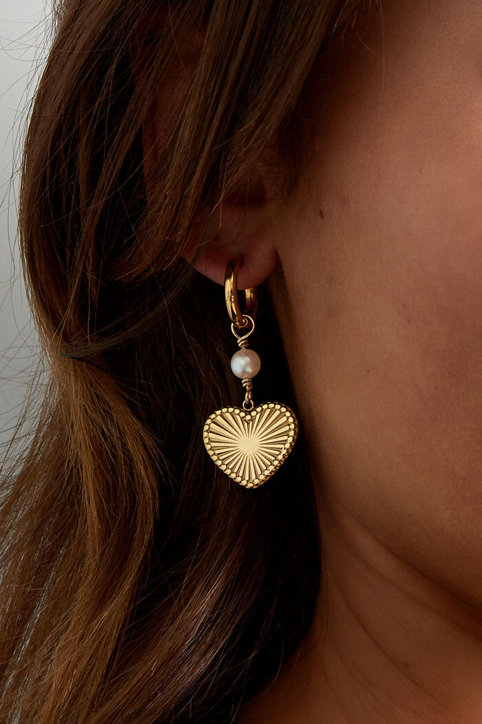 Boucles d'oreilles ravissantes perles - dorées Image3