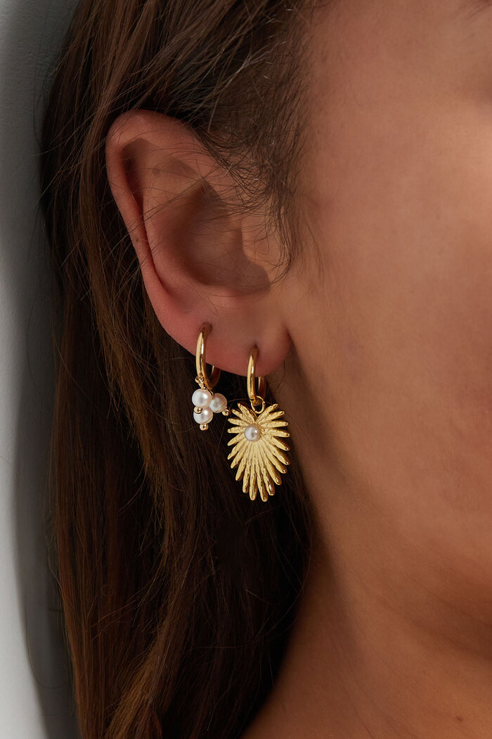 Earrings palm pearl - gold Picture3
