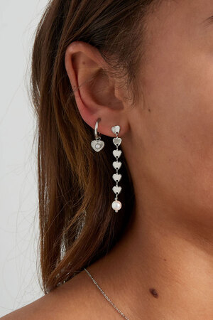 Boucles d'oreilles détail coeur avec perle - doré h5 Image5