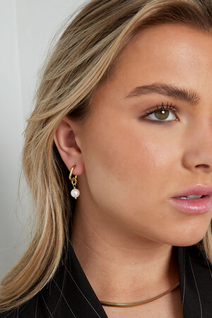 Klassischer Ohrring-Perlenanhänger – Gold h5 Bild4