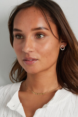 Round earring with pearls - gold h5 Picture2
