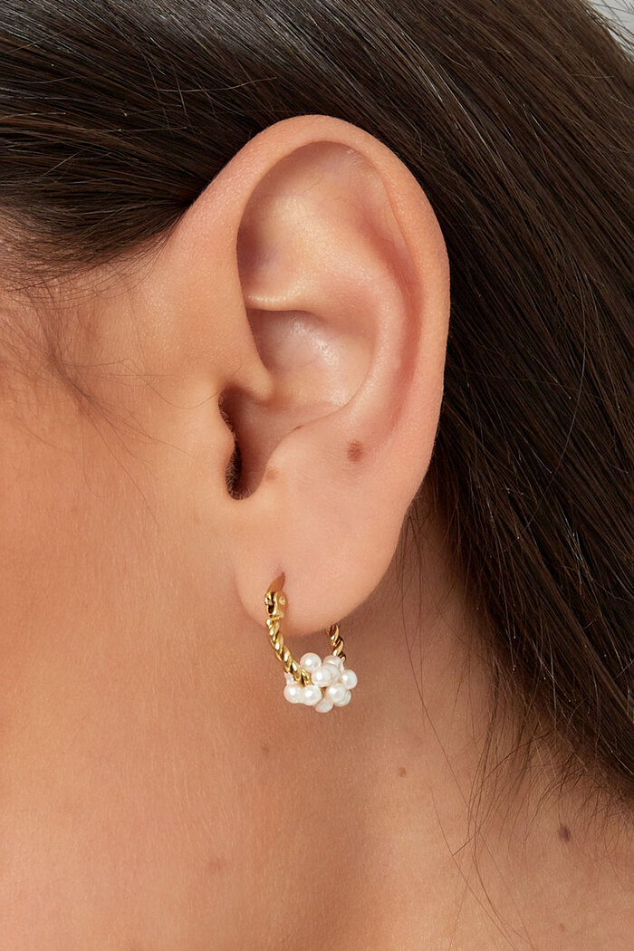 Boucles d'oreilles perle de mer - argent Image3
