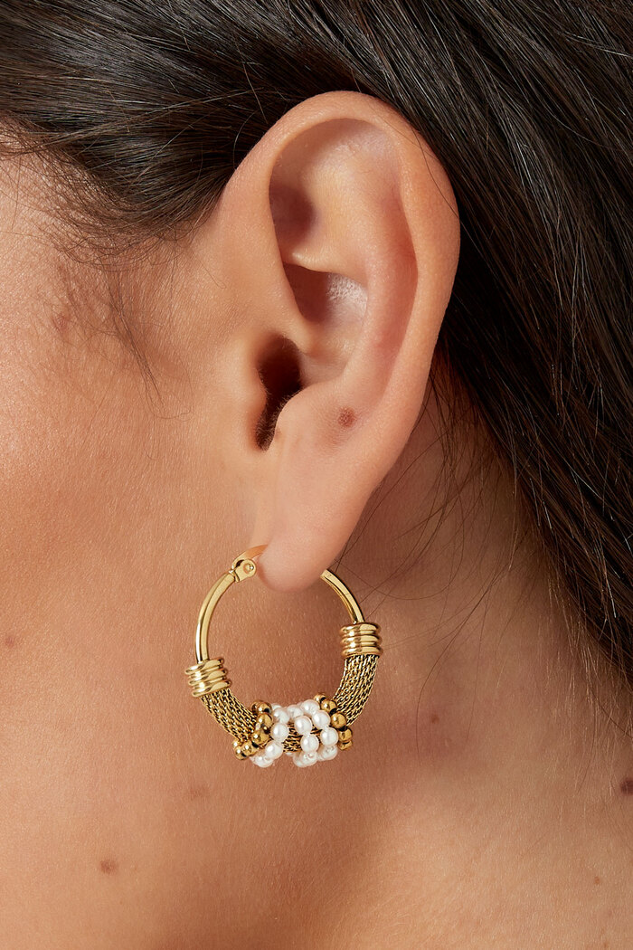 Boucles d'oreilles perle de bohème - argent Image3