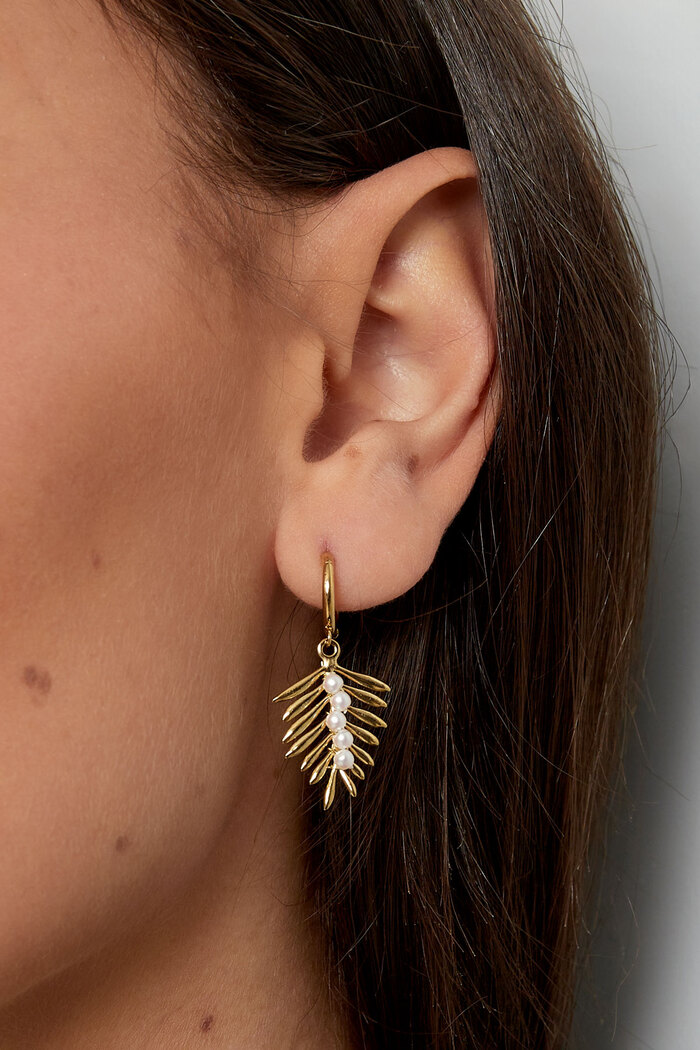 Boucles d'oreilles voile avec perles - doré Image3