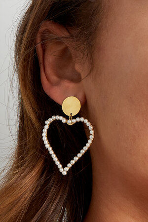 Earring with pearl in heart shape - silver h5 Picture3