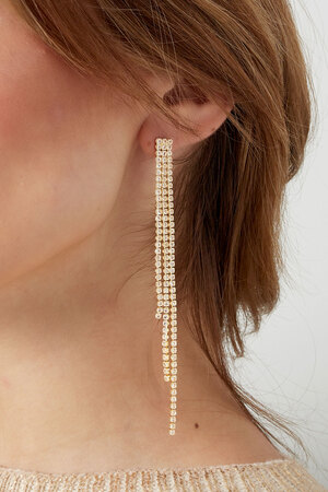 Boucles d'oreilles scintillantes glam argent - zircon cuivre h5 Image3