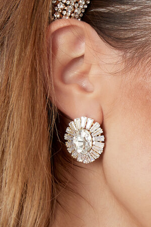 Boucles d'oreilles soleil scintillant argent - zircon cuivre h5 Image3