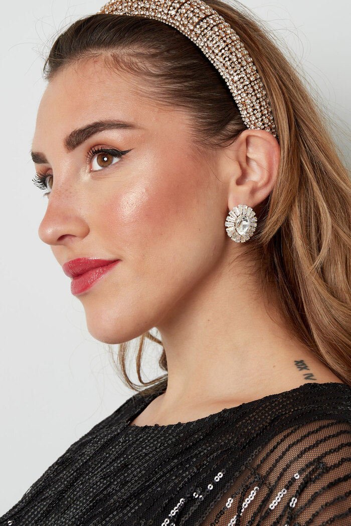Earrings sparkly sun silver - zircon copper Picture4
