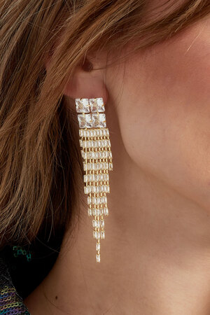 Boucles d'oreilles scintillantes glam gold - zircon cuivre h5 Image3