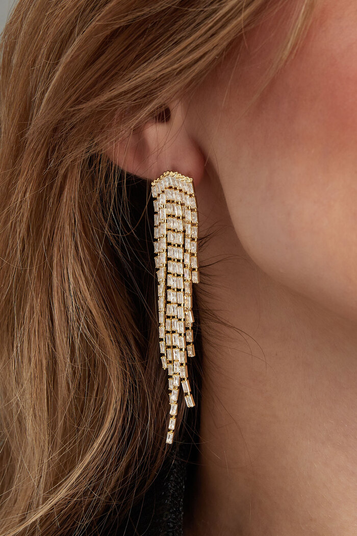 Boucles d'oreilles love scintillantes argent - zircon cuivre Image3