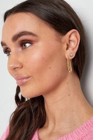 Structured and diamond studs - gold  h5 Picture2