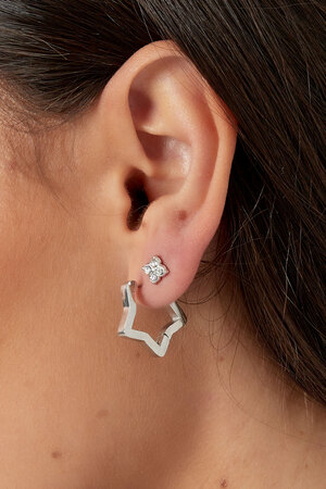Sparkle stud earrings with stones - silver h5 Picture3