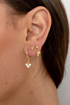 Palm tree stud earrings - gold h5 Picture2