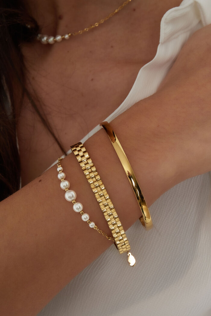 Bracelet de fête en perles - doré Image2