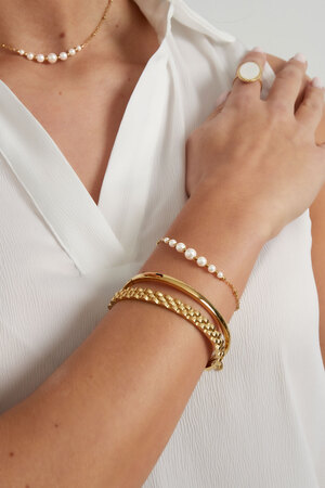 Parel party armband - goud h5 Afbeelding4