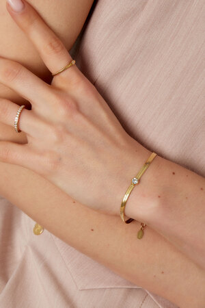 Schakel armband met diamant - Goud h5 Afbeelding2