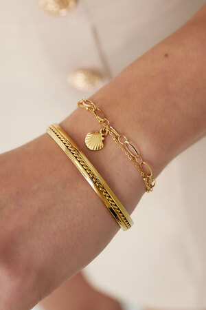 Strand vibe armband met schelp bedel - goud  h5 Afbeelding2