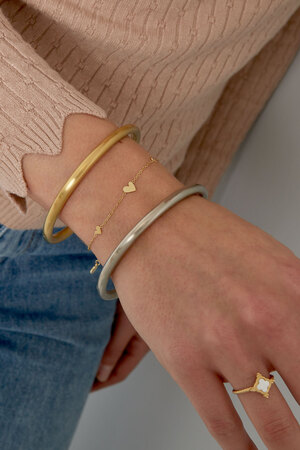 Bracelet classique avec coeurs - acier inoxydable   h5 Image2