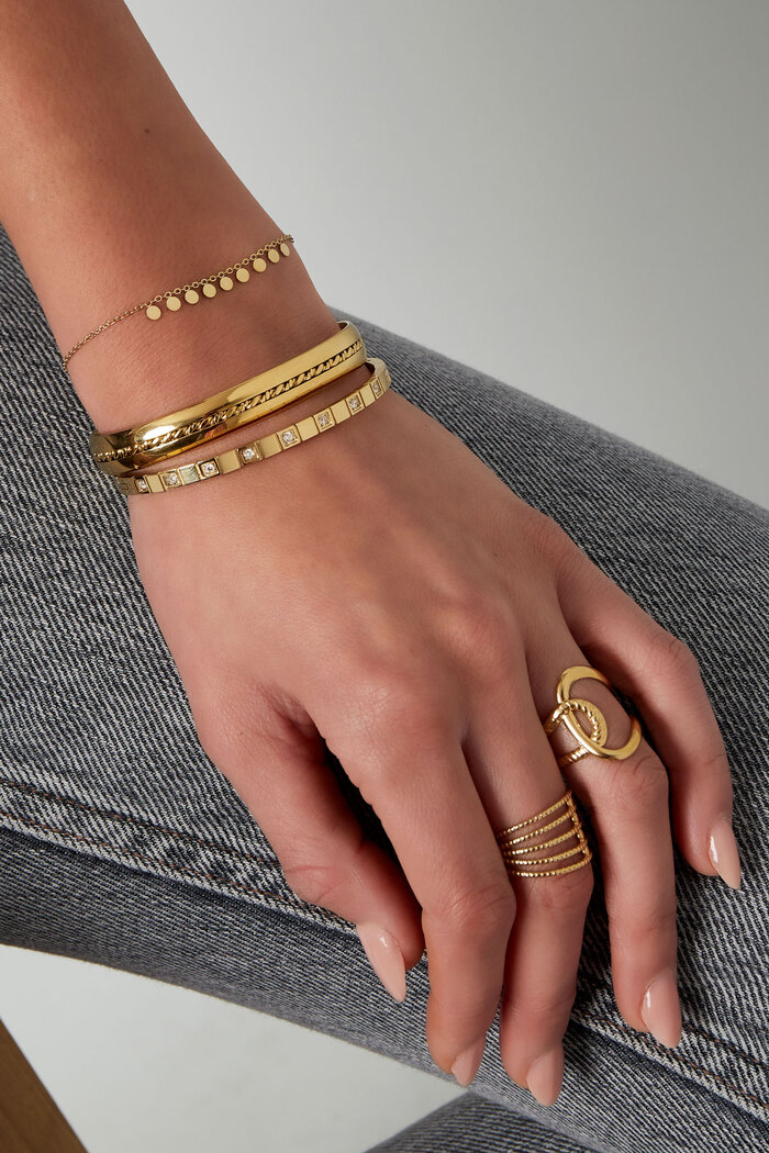 Bracelet simple avec pendentifs ronds - doré Image2