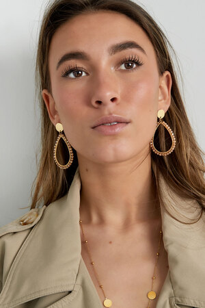 Oval earrings pastel - beige gold h5 Picture5