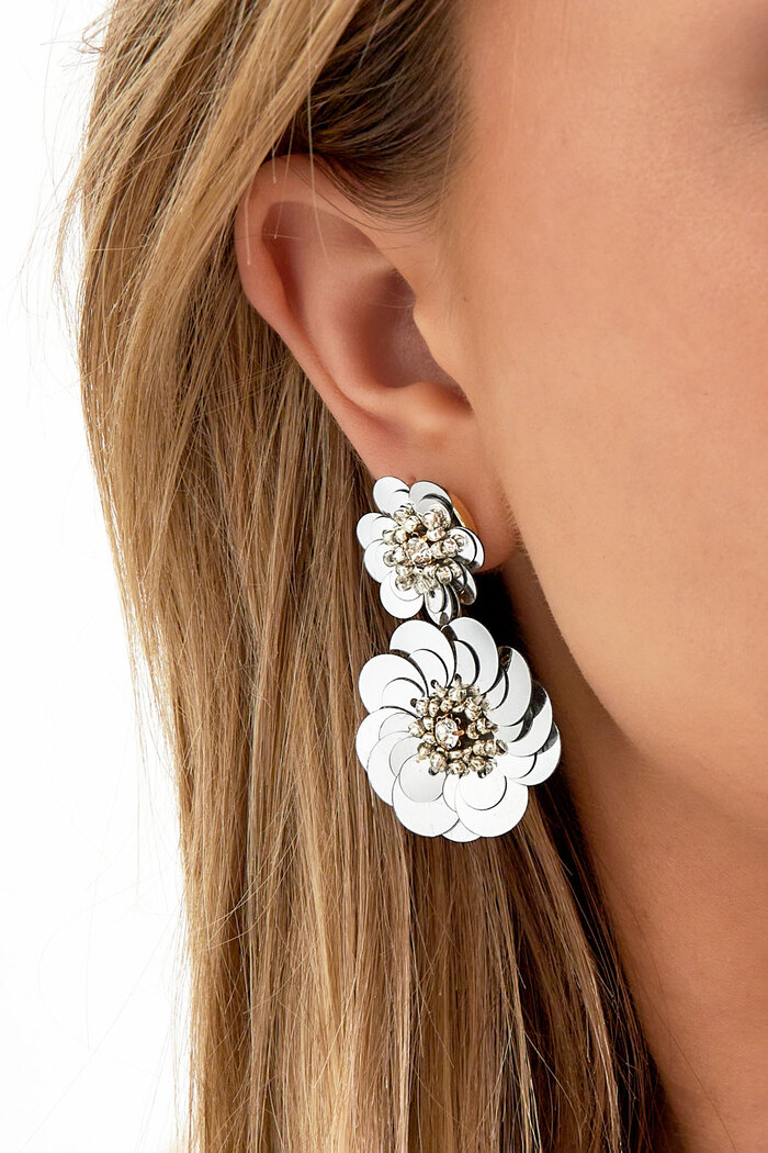 Earrings flower season - black and white Picture3