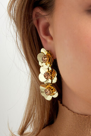 Boucles d'oreilles trio florales estivales - rose clair h5 Image3