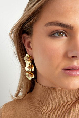 Summery floral trio earrings - gold h5 Picture4