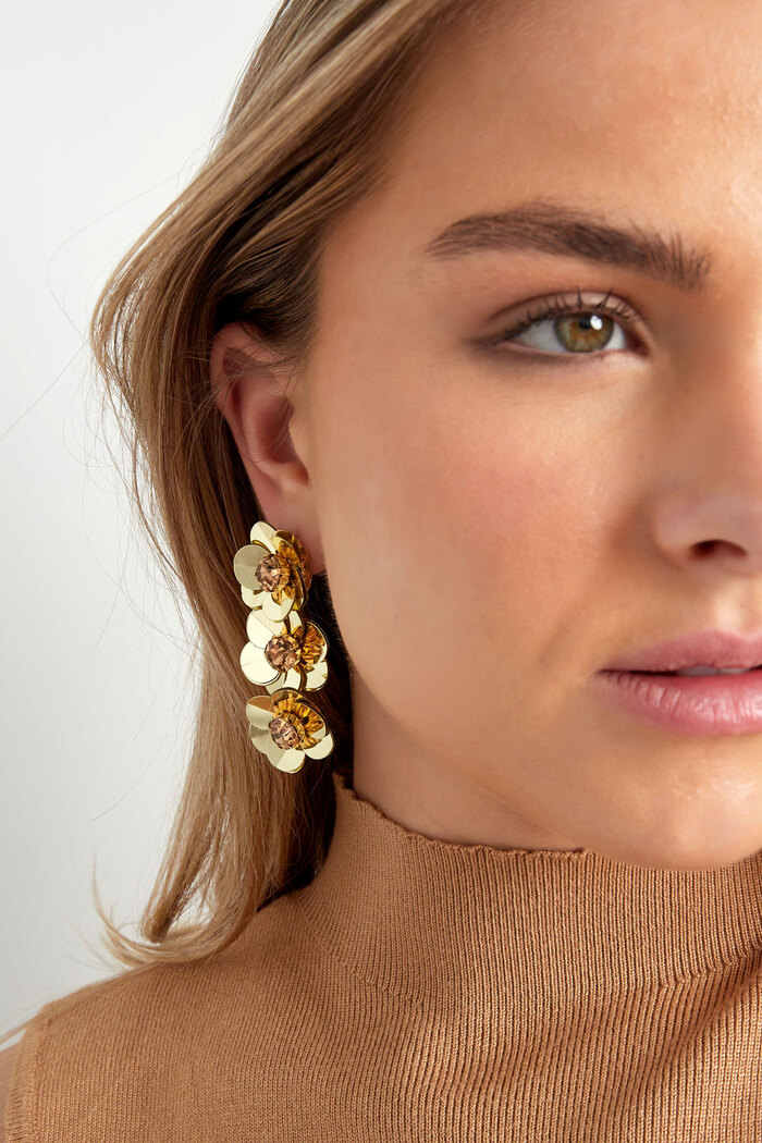 Summery floral trio earrings - gold Picture4