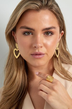 Earrings heart structure - Gold h5 Picture2