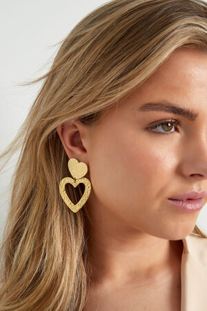 Earrings heart structure - Gold h5 Picture4