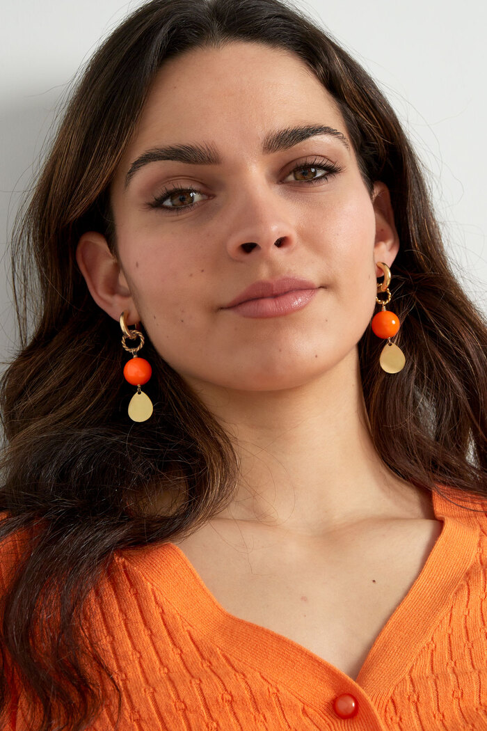 Boucles d'oreilles brillantes - or orange Image2