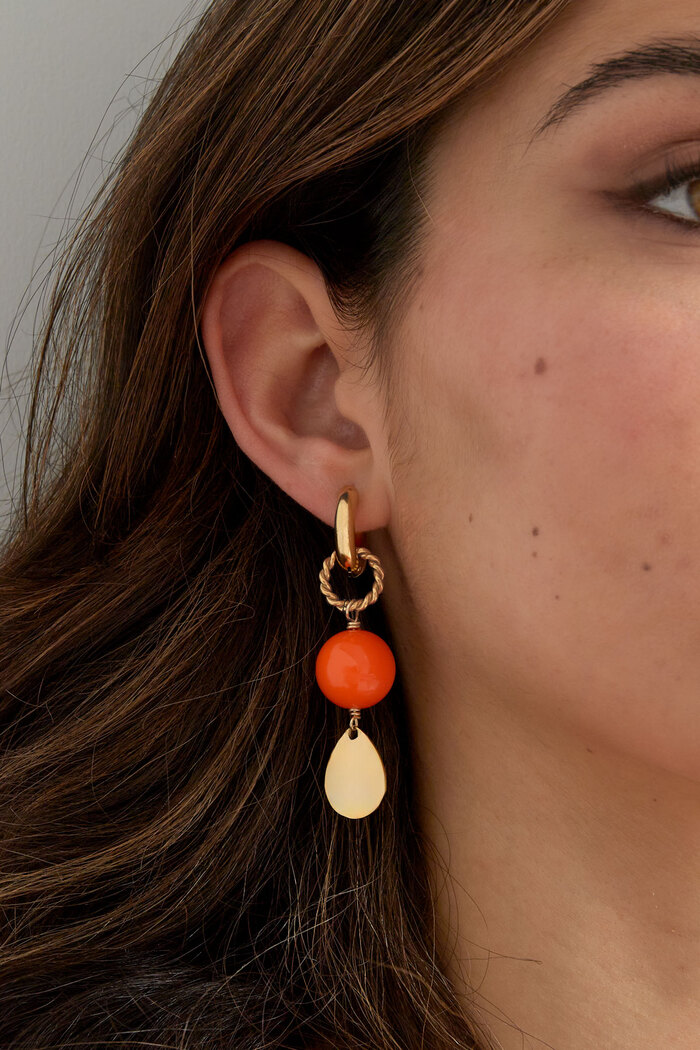 Boucles d'oreilles brillantes - or orange Image3