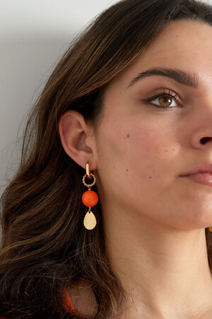 Boucles d'oreilles brillantes - or orange h5 Image4