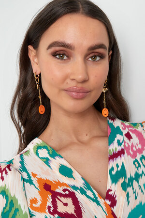 Earrings love to smile - orange gold h5 Picture4