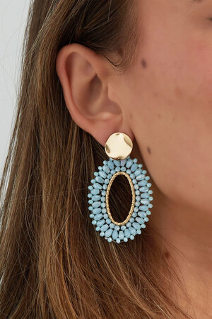 Boucles d'oreilles ovales - bleu/or h5 Image3