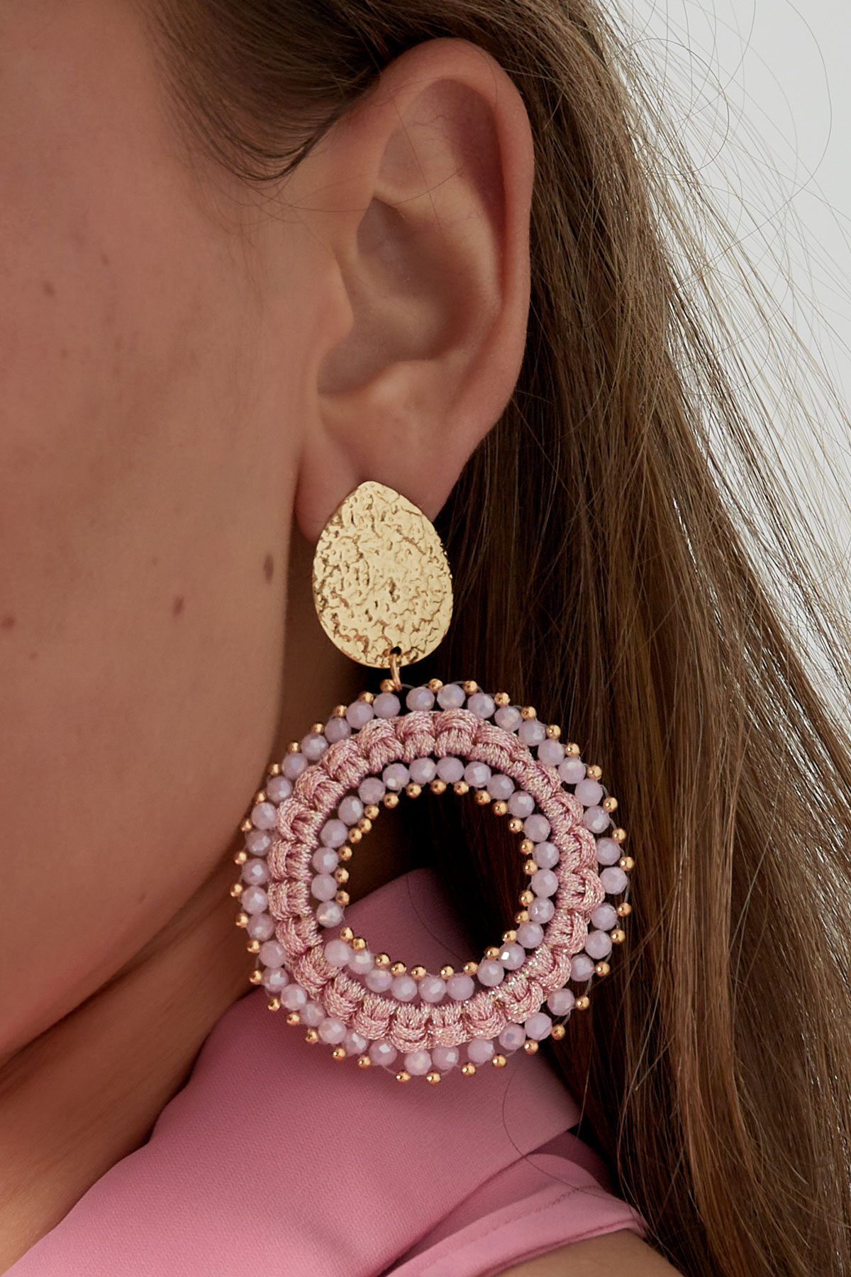 Statement ibiza vibe earrings - pale pink h5 Picture3