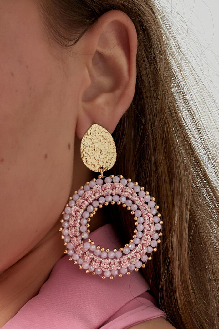 Statement ibiza vibe earrings - pale pink Picture3