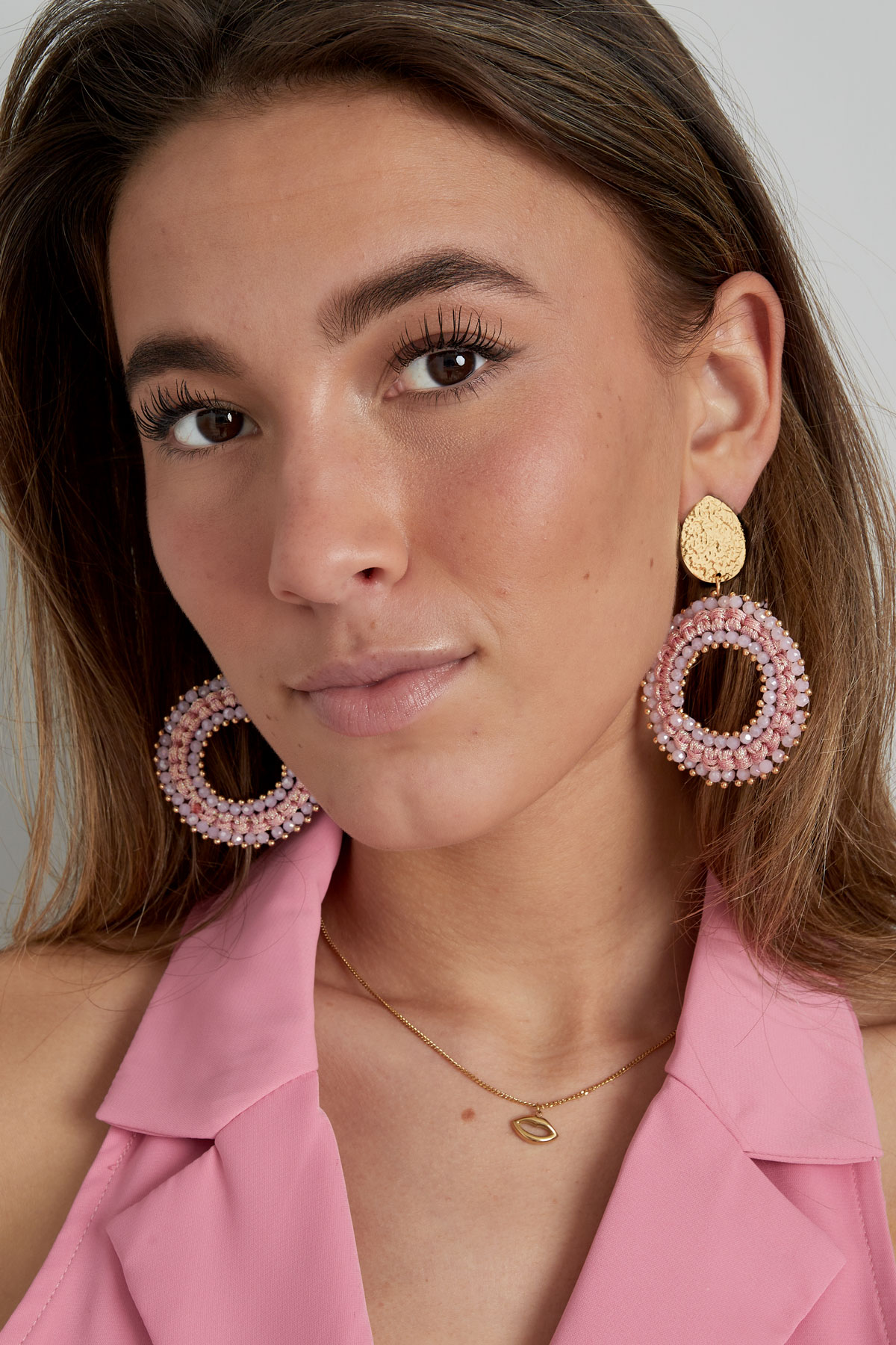 Statement ibiza vibe earrings - pale pink Picture4