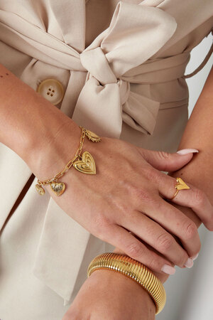 Charm bracelet flower love - gold h5 Picture2